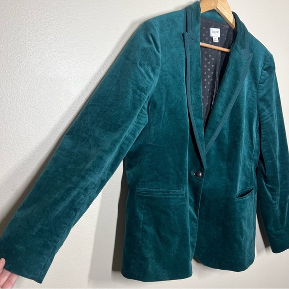 J crew factory velvet one-button blazer old forest green plus size 18 holiday - Picture 5 of 9